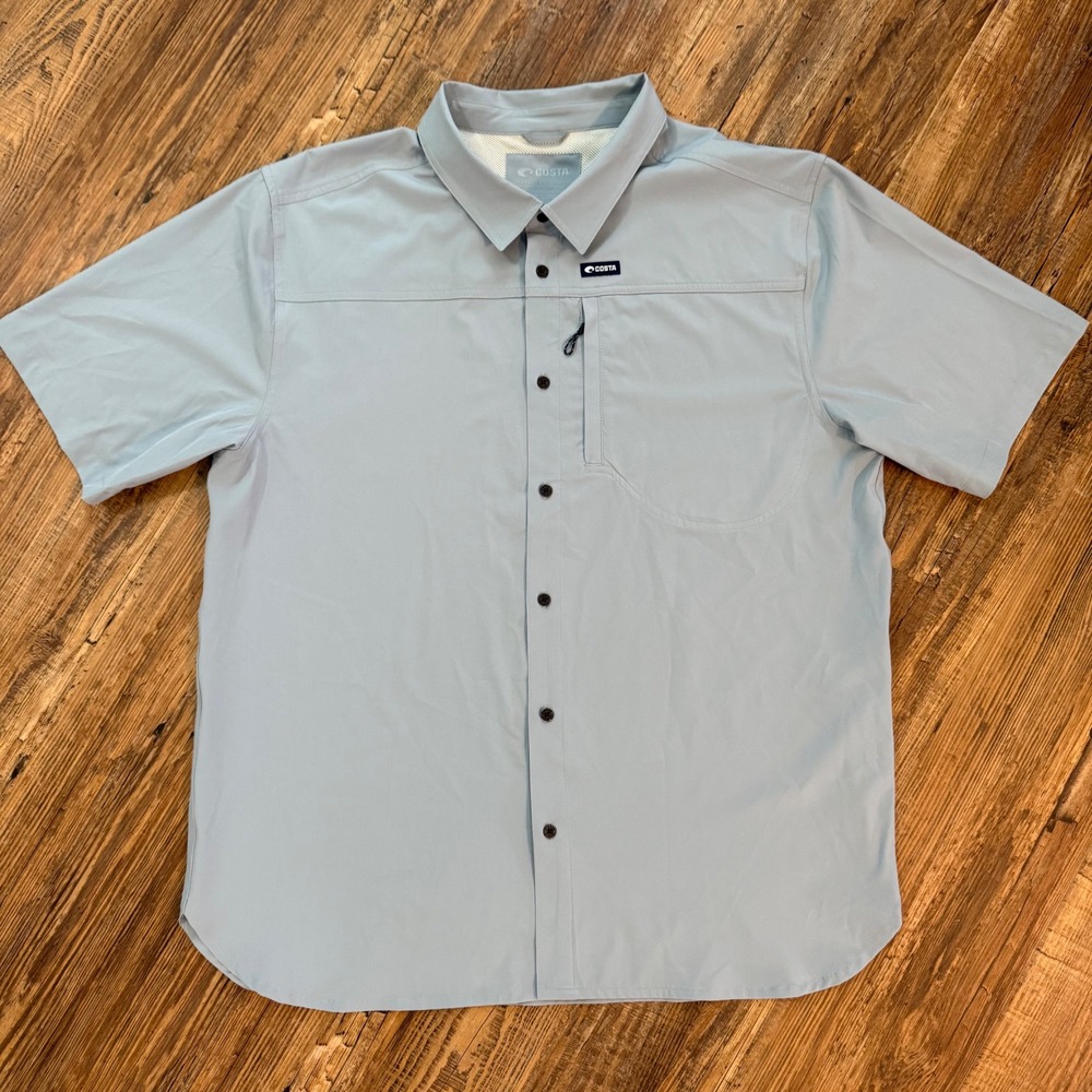 NWOT Costa Fishing Shirt Mens XXL Short Sleeve Hybrid Performance Golf Camp